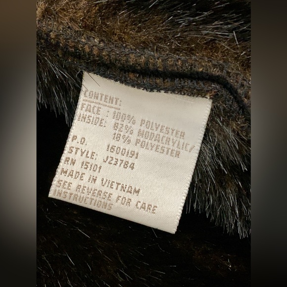 Women’s Small Jones New York Faux Suede Faux Fur Hooded Jacket - Picture 11 of 16